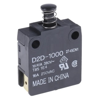 Omron Door Micro Switch Plunger SPST-NO SPST-NC 16A 250V AC IP40 -25°C to 85°C D2D-1000