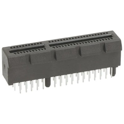 Amphenol ICC PCIe Series Straight Edge Connector Female, Through Hole Mount, 164-Contacts, 2 mm Pitch, 2 10018783-10113TLF