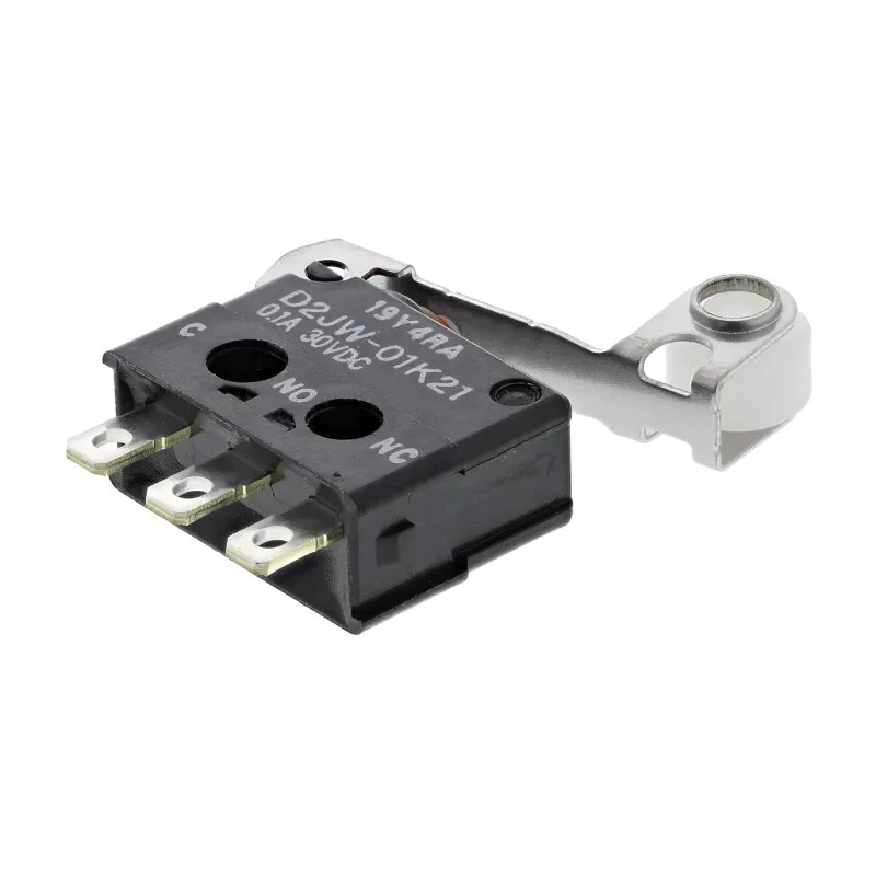Omron Roller Lever Micro Switch, Solder Terminal, 100mA Current, 30 V DC, SPDT Contact Configuration, IP67 D2JW-01K21