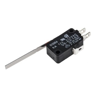 Omron Aratas Long Hinge Lever Micro Switch, Solder Terminal, 5A, 250 V ac, SPDT, IP40 VX-53-1A3
