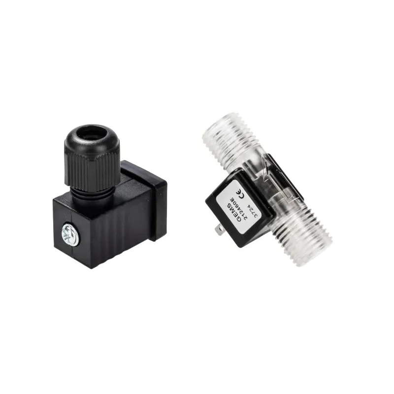 Gems Sensors FT-210 Series Turbine Flow Sensor for Liquid, 0.026gal/m Min, 0.65gal/min Max, Nylon 12 Housing, 24V 212460E