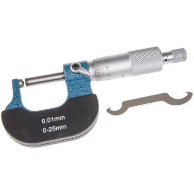 RS PRO Metric Special Micrometre with Ball Anvil, 0-25 mm Range, ±0.01 mm Accuracy, Satin Chrome Ratchet Thimble 300-8265