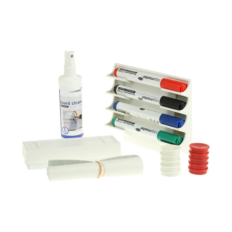 Legamaster White Board Accessory Kit with 27 Pieces Including Markers, Eraser, Cleaner, and Magnets 1250-00