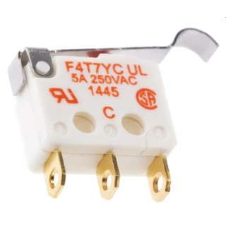 Saia-Burgess Simulated Roller Lever Micro Switch Solder Terminal 5A 250 V ac SPDT IP40 F4T7YC-UL