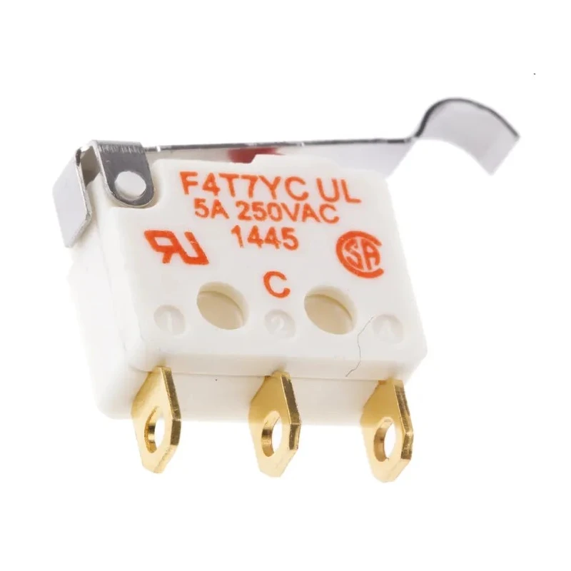 Saia-Burgess Simulated Roller Lever Micro Switch Solder Terminal 5A 250 V ac SPDT IP40 F4T7YC-UL