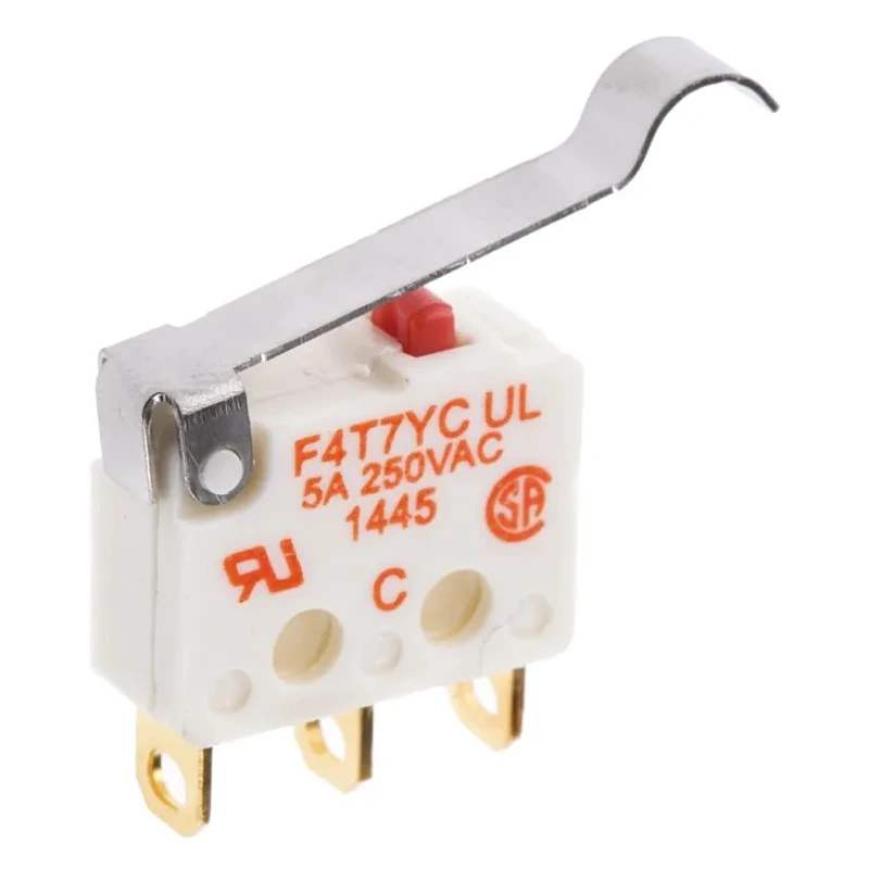 Saia-Burgess Simulated Roller Lever Micro Switch Solder Terminal 5A 250 V ac SPDT IP40 F4T7YC-UL