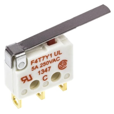 Saia-Burgess Hinge Lever Micro Switch Solder Terminal 5A 250V ac SPDT IP40 F4T7Y1-UL