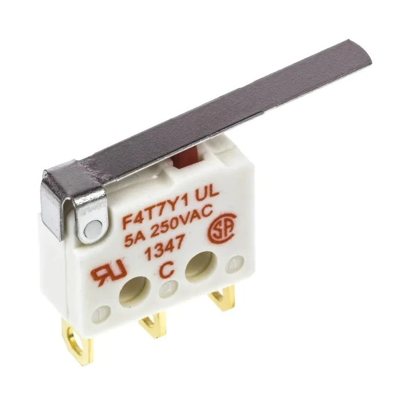 Saia-Burgess Hinge Lever Micro Switch Solder Terminal 5A 250V ac SPDT IP40 F4T7Y1-UL