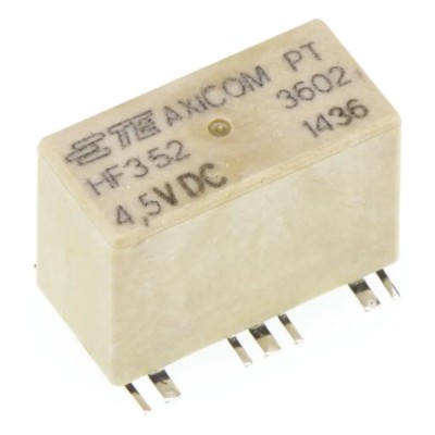 TE Connectivity PCB RF Relay 4.5V DC Coil 3 GHz Max Coil Frequency SPDT HF3-52