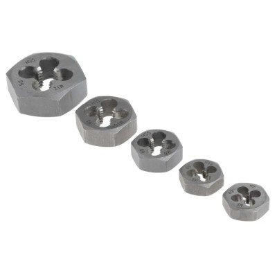 RS PRO Carbon Steel Die Nut Set M5 To M12 5 Piece 300-7515