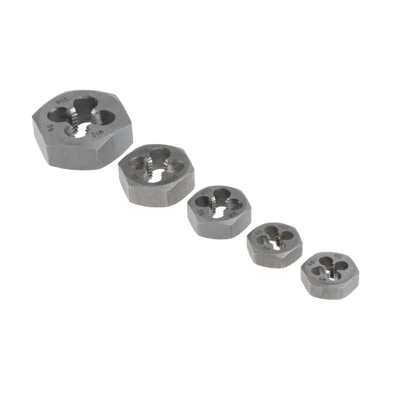 RS PRO Carbon Steel Die Nut Set M5 To M12 5 Piece 300-7515