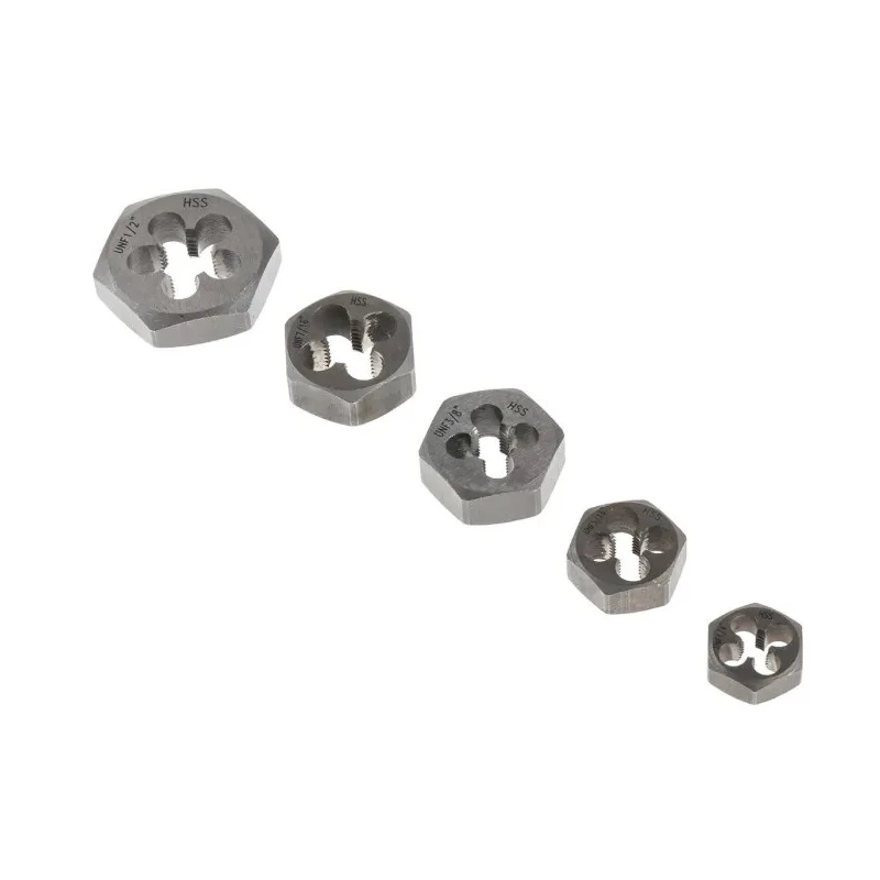 RS PRO 1/4 To 1/2 in UNF Carbon Steel 5 piece Die Nut Set 300-7521