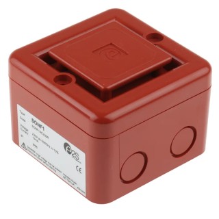 e2s Electronic Sounder Surface Mount 230 V AC, 10-Tone, 100 dB @ 1m, IP66, ABS Housing SONF1AC230R