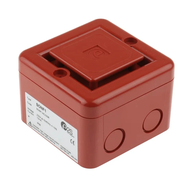 e2s Electronic Sounder Surface Mount 230 V AC, 10-Tone, 100 dB @ 1m, IP66, ABS Housing SONF1AC230R