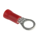 RS PRO Insulated Ring Terminal M5 Stud, Wire Size 22 AWG to 16 AWG, Red, Polyvinyl Chloride Insulation 534-200