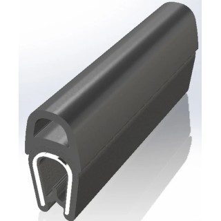 RS PRO Black Polyvinyl Chloride Steel Edge Protection 20 m 10 mm Width 21.5 mm Height 619-1629