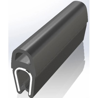 RS PRO Black Polyvinyl Chloride Steel Edge Protection 20 m 10 mm Width 21.5 mm Height 619-1629