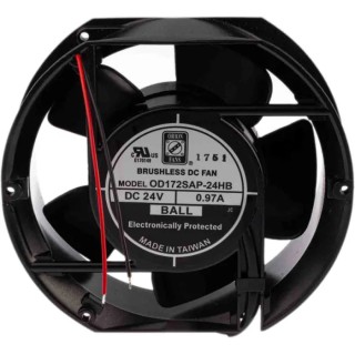 RS PRO Axial Fan 24V DC, 399.3 m³/h Air Flow, 23.28 W Power, 3300 RPM, Ball Bearing, 172 mm Frame RS-619-6719