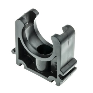 Georg Fischer Galvanised Polypropylene Black Pipe Clamp 25mm with 0.24 in Fixing Hole Diameter 167061037