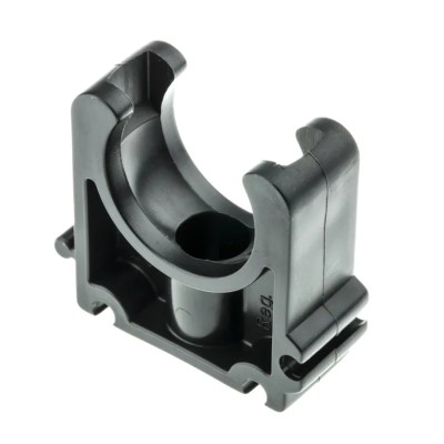 Georg Fischer Galvanised Polypropylene Black Pipe Clamp 25mm with 0.24 in Fixing Hole Diameter 167061037