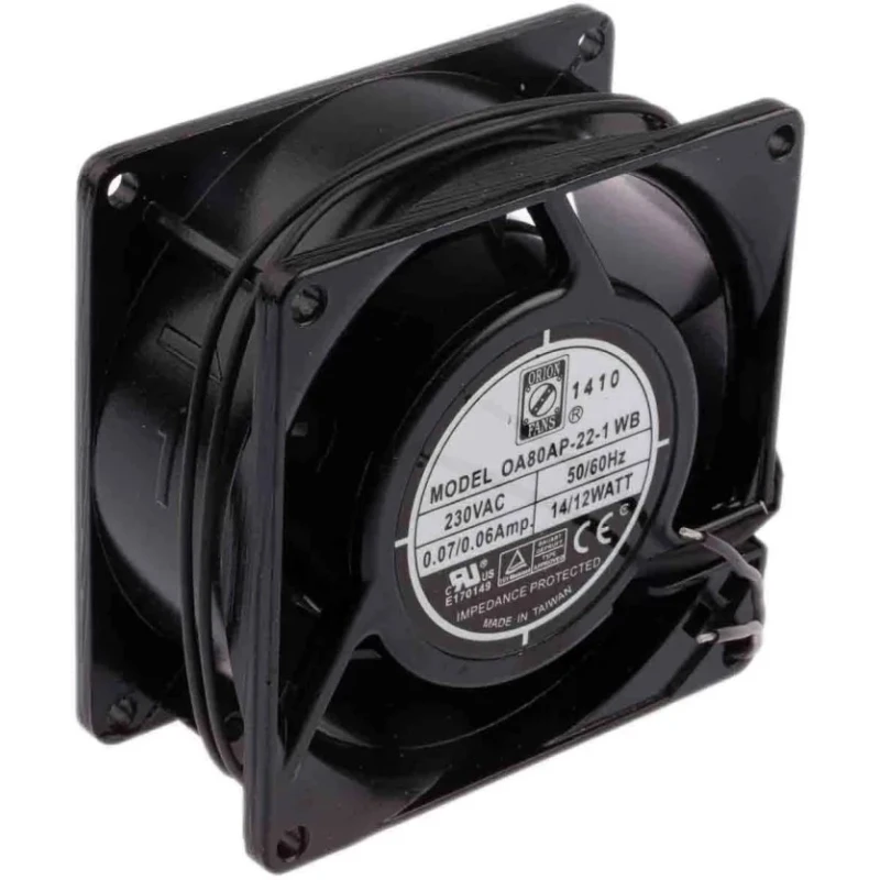RS PRO AC Dual Ball Bearing Axial Fan 230V AC, 12W Power, 51 m³/h Air Flow, IP44, 80 mm RS Pro IP44