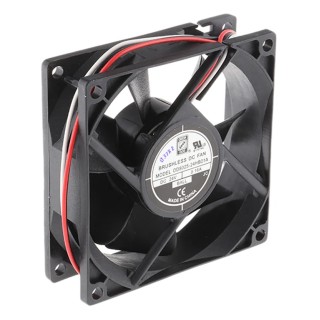 RS PRO Axial Fan, 24V DC, 68 m³/h Air Flow, 2.41 W Power, 3100 RPM, Ball Bearing, 80x80x25 mm 619-7122