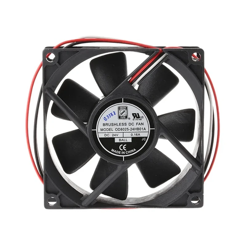 RS PRO Axial Fan, 24V DC, 68 m³/h Air Flow, 2.41 W Power, 3100 RPM, Ball Bearing, 80x80x25 mm 619-7122