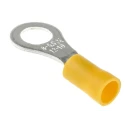RS PRO Insulated Ring Terminal M8 Stud Size 12 AWG to 10 AWG Yellow Polyvinyl Chloride Insulation 34.2mm Length 534-424