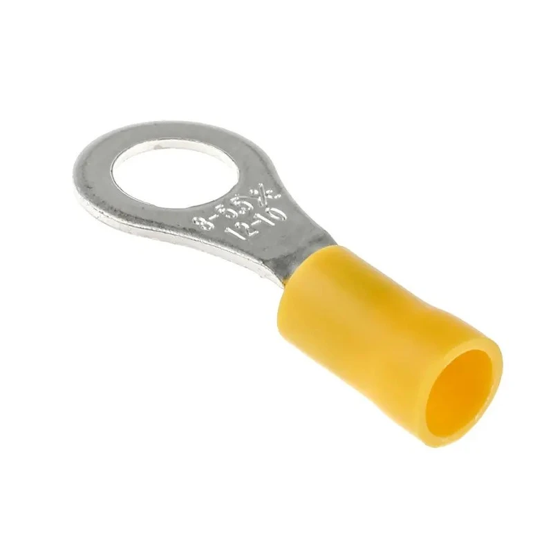 RS PRO Insulated Ring Terminal M8 Stud Size 12 AWG to 10 AWG Yellow Polyvinyl Chloride Insulation 34.2mm Length 534-424