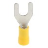 RS PRO Insulated Fork Terminal 12 AWG to 10 AWG M6 Stud Size Vinyl Yellow 534-474