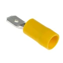 RS PRO Yellow Insulated Male Spade Connector Crimp 6.35 x 0.8 mm Tab Size, 12 AWG to 10 AWG 534-547