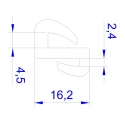 RS PRO Black Ethylene Propylene Diene Monomer Edging Strip 16.2 mm 619-1685