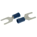 RS PRO Insulated Fork Terminal, 16 AWG to 14 AWG, M6 Stud Size, Vinyl Insulation, Blue, Model 534-604