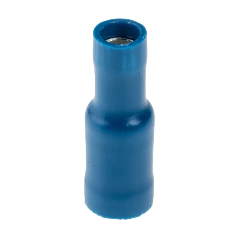 RS PRO Insulated Blue Crimp Bullet Connector 16 AWG to 14 AWG, 5 mm Bullet Diameter Female 534-676