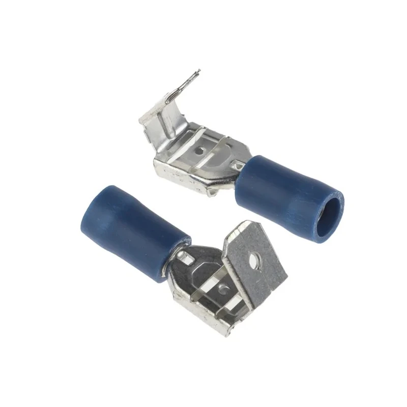 RS PRO Blue Insulated Female Spade Connector, Crimp, 6.35 x 0.8 mm Tab Size, 16 AWG to 14 AWG 534-711