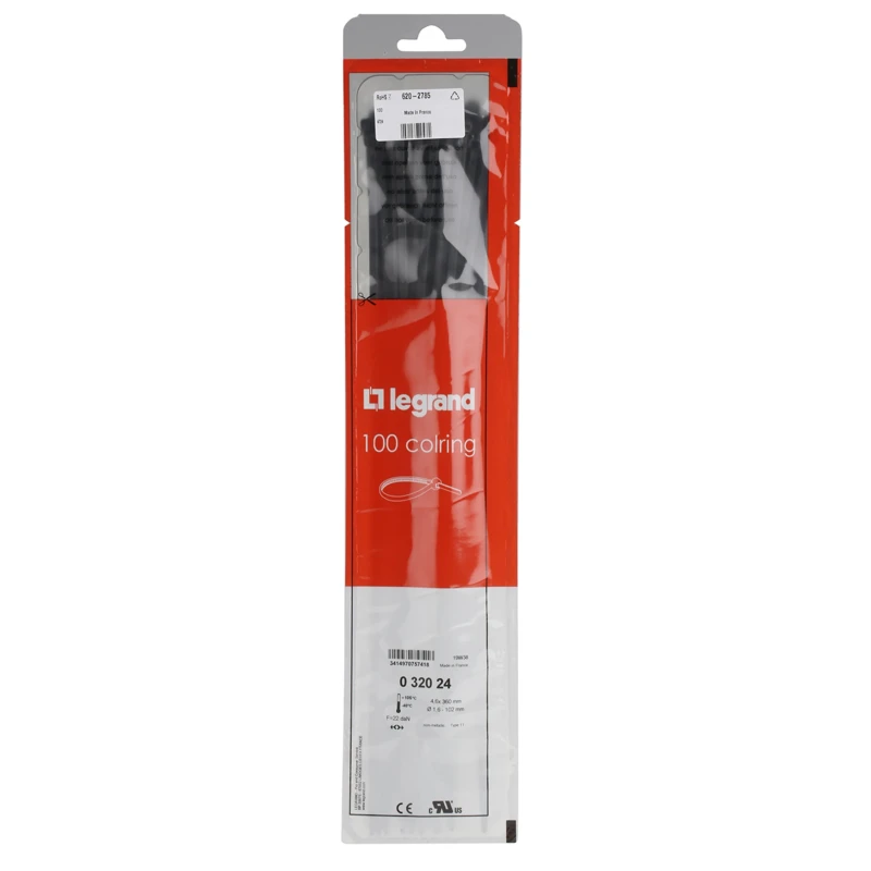 Legrand Cable Tie Non-Releasable 360 mm x 4.6 mm Black Polyamide 66 0 320 24