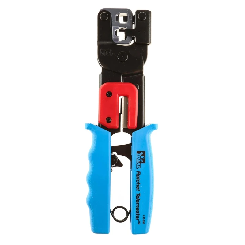 Ideal Professional-Grade Crimp Tool for RJ45 RJ11 Connectors with Adjustable Ratchet 30-696