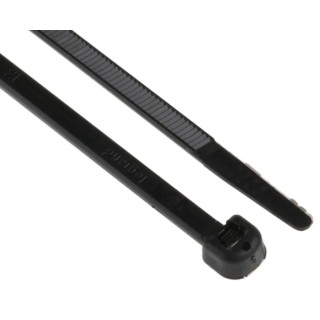 Legrand Black Polyamide 66 Non-Releasable Cable Tie, 360 mm Length x 3.5 mm Width, Tensile Strength 130N, Model 0 320 20