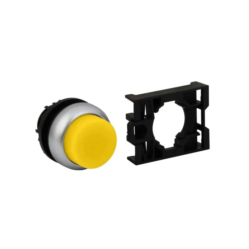 Eaton RMQ Titan M22 Series Yellow Momentary Push Button Head 22 mm Cutout IP69K 78635814 M22-DLH-Y+M22-A