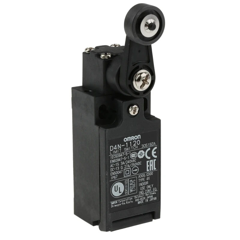 Omron D4n Series Roller Lever Interlock Switch 1 NO/1 NC, IP67 Polyester Housing, 250V AC, 4A 