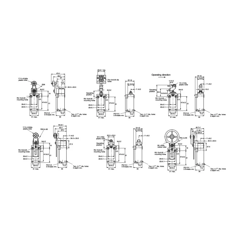 Omron D4n Series Roller Lever Interlock Switch 1 NO/1 NC, IP67 Polyester Housing, 250V AC, 4A 