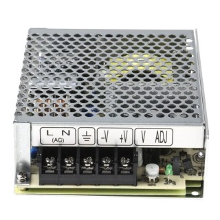 MEAN WELL 76.8W 24V DC 3.2A Switching Power Supply, Universal Input 88-264V AC, Chassis Mount RS-75-24