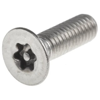 RS PRO Plain Stainless Steel Flat Tamper Proof Security Screw M6 x 20 mm 621-2603