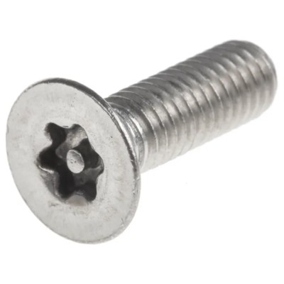 RS PRO Plain Stainless Steel Flat Tamper Proof Security Screw M6 x 20 mm 621-2603