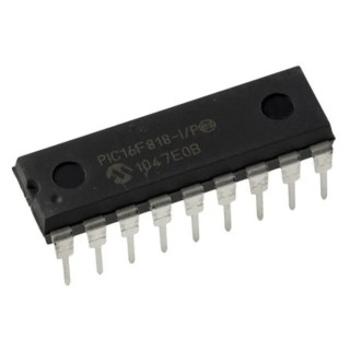 Microchip PIC16F818-I/P 8-bit PIC Microcontroller 20 MHz 1.792 kB Flash 128 B RAM 18-Pin PDIP