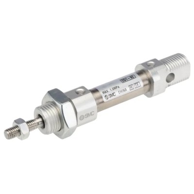 SMC Pneumatic Piston Rod Cylinder, Aluminium Alloy Body, Clevis Mount, Double Acting, 10 mm Stroke, M6 Male Rod Thread CD85