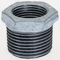 Georg Fischer Galvanised Malleable Iron Fitting Straight Reducer Bush Male BSPT 1-1/2 in to Female BSPP 3/4 in 770241234