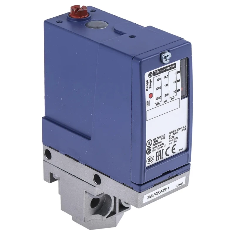 Telemecanique Sensors Electromechanical Relay Output Pressure Sensor 1 bar to 20 bar Fixed Reading XMLA020A2S11