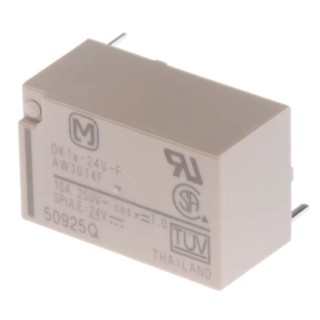 Panasonic DIN Rail Power Relay 24V DC Coil 10A Switching Current SPST DK1A-24V-F