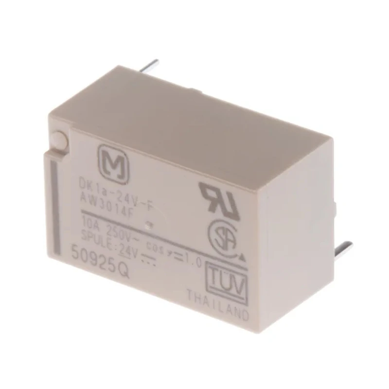 Panasonic DIN Rail Power Relay 24V DC Coil 10A Switching Current SPST DK1A-24V-F